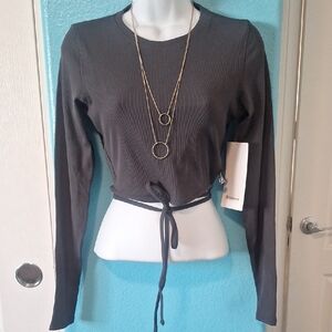 Lululemon Ribbed WAIST TIE LONG SLEEVE TOP. NWTS